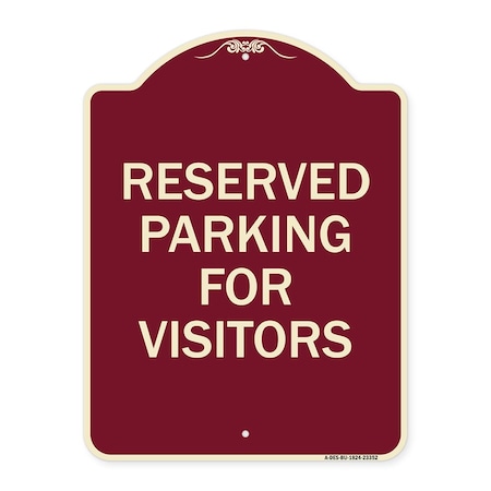 Signmission Parking Space Reserved Parking Reserved for Visitors Heavy-Gauge Alum Sign, 24" x 18", BU-1824-23352 A-DES-BU-1824-23352